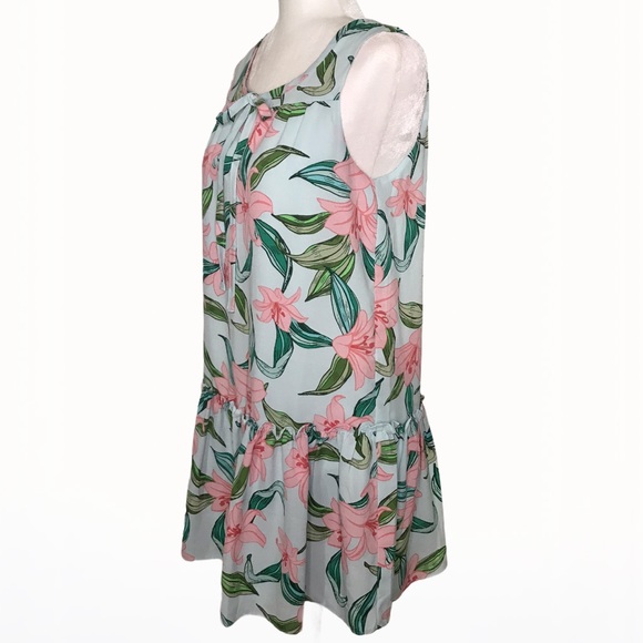 C & E Tie-Neck Floral Print Mini Dress - S - Picture 6 of 11